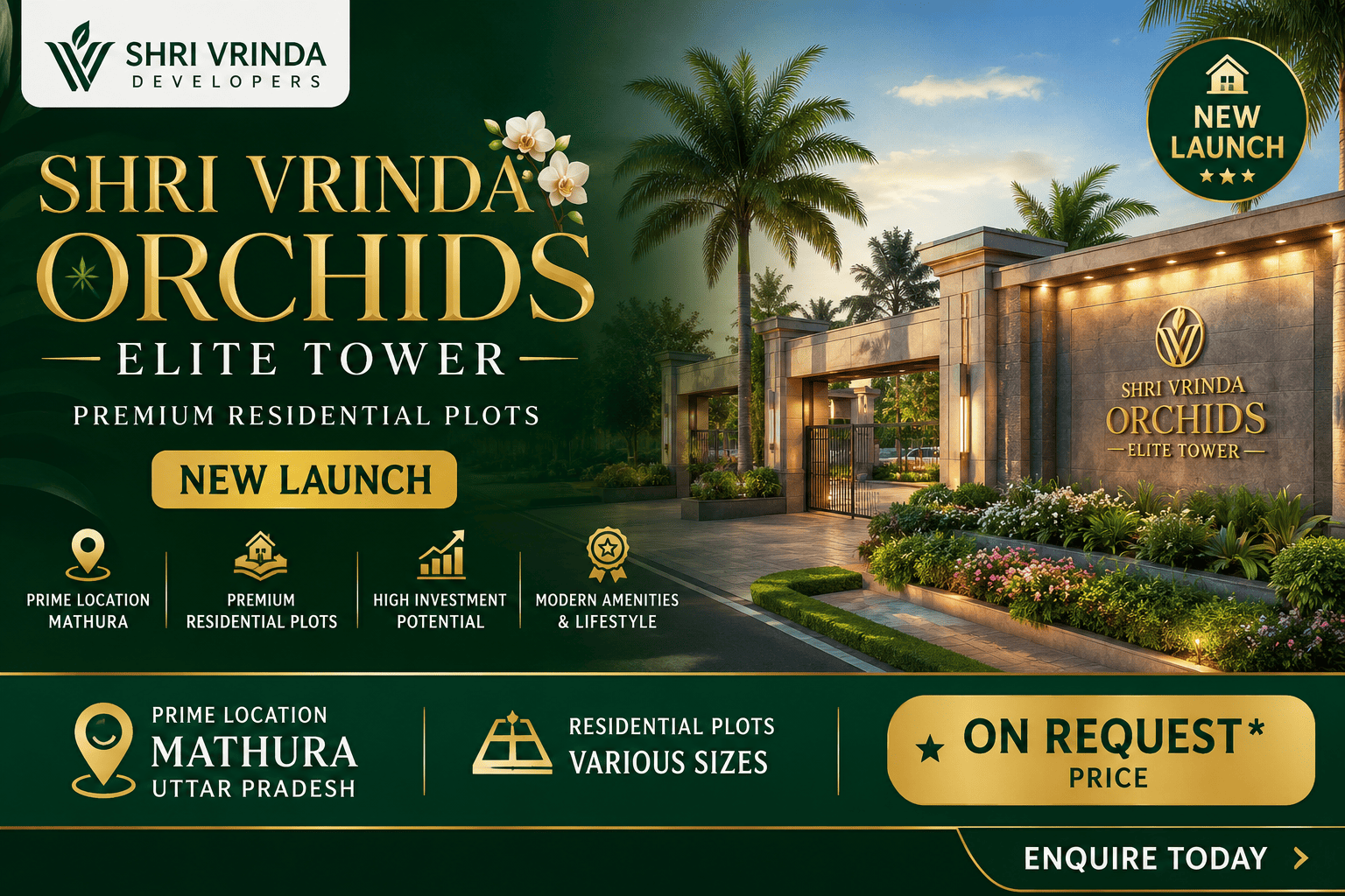 Shri Vrinda Orchids Elite Tower - Premium Residential Plots Mathura
