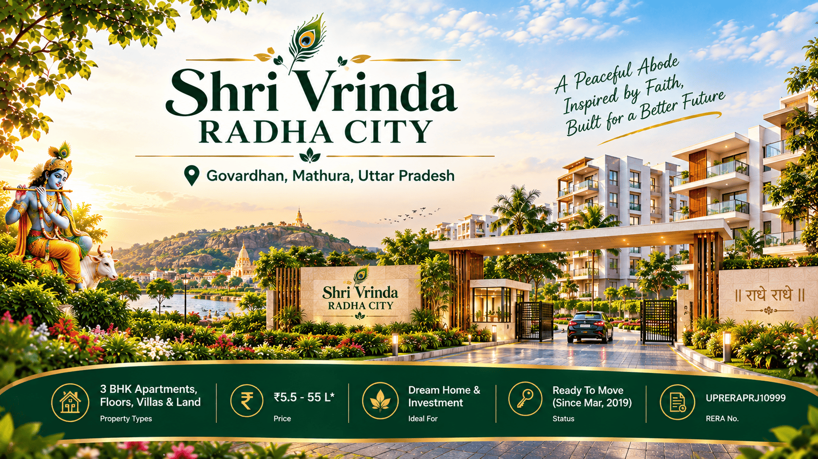 Shri Vrinda Radha City - 3 BHK Apartments, Villas & Plots